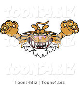 Vector Illustration of a Cartoon Tiger Mascot Lurching Forward by Mascot Junction