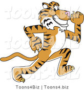 Vector Illustration of a Cartoon Tiger Mascot Running by Mascot Junction