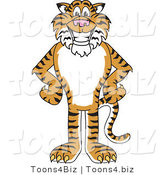 Vector Illustration of a Cartoon Tiger Mascot with His Hands on His Hips by Mascot Junction