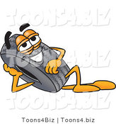 Vector Illustration of a Cartoon Tire Mascot Resting His Head on His Hand by Mascot Junction