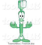 Vector Illustration of a Cartoon Toothbrush Mascot by Mascot Junction