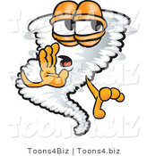 Vector Illustration of a Cartoon Tornado Mascot Whispering by Mascot Junction