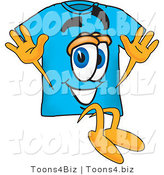 Vector Illustration of a Cartoon T-Shirt Mascot Jumping by Mascot Junction