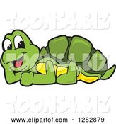Vector Illustration of a Cartoon Turtle Mascot Resting by Mascot Junction