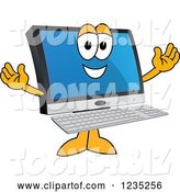 Vector Illustration of a Cartoon Welcoming PC Computer Mascot by Mascot Junction