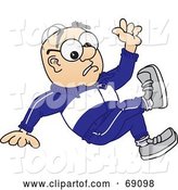 Vector Illustration of a Cartoon White Male Senior Citizen Mascot Falling by Mascot Junction