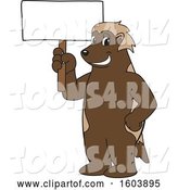 Vector Illustration of a Cartoon Wolverine Mascot Holding a Blank Sign by Mascot Junction