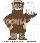 Vector Illustration of a Cartoon Wolverine Mascot Holding out a Tooth by Mascot Junction