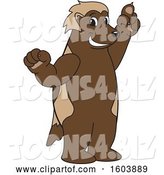 Vector Illustration of a Cartoon Wolverine Mascot Holding up a Finger by Mascot Junction