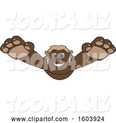 Vector Illustration of a Cartoon Wolverine Mascot Pouncing by Mascot Junction