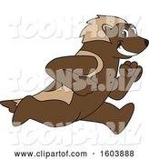 Vector Illustration of a Cartoon Wolverine Mascot Running by Mascot Junction
