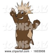 Vector Illustration of a Cartoon Wolverine Mascot with a Mohawk by Mascot Junction