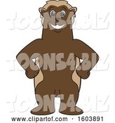 Vector Illustration of a Cartoon Wolverine Mascot with Hands on His Hips by Mascot Junction