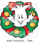Vector Illustration of a Christmas Guy in a Wreath by Mascot Junction