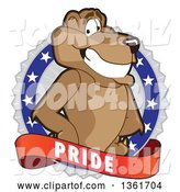 Vector Illustration of a Cougar School Mascot on a Pride Badge by Mascot Junction