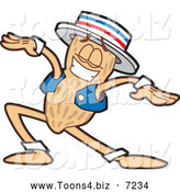 Vector Illustration of a Dancing Peanut Mascot Character by Mascot Junction