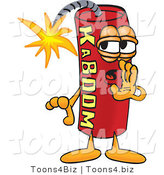 Vector Illustration of a Dynamite Stick Mascot Whispering and Gossiping by Mascot Junction