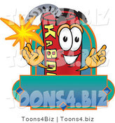 Vector Illustration of a Dynamite Stick Mascot with a Blank Label by Mascot Junction