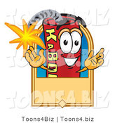 Vector Illustration of a Dynamite Stick Mascot with a Tan Label by Mascot Junction