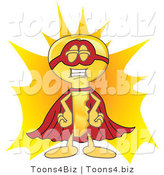 Vector Illustration of a Gold Cartoon Key Mascot Super Hero by Mascot Junction