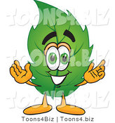 Vector Illustration of a Green Leaf Mascot by Mascot Junction