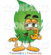 Vector Illustration of a Green Leaf Mascot Whispering and Gossiping by Mascot Junction