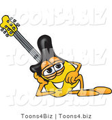 Vector Illustration of a Guitar Mascot Resting His Head on His Hand by Mascot Junction