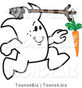 Vector Illustration of a Guy Chasing a Carrot Attached to His Head by Mascot Junction