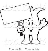 Vector Illustration of a Guy Holding a Blank Sign by Mascot Junction