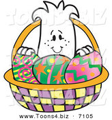 Vector Illustration of a Guy in an Easter Egg Basket by Mascot Junction