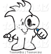 Vector Illustration of a Guy Looking Through a Magnifying Glass by Mascot Junction