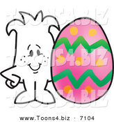 Vector Illustration of a Guy with a Pink Easter Egg by Mascot Junction