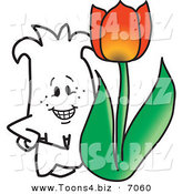 Vector Illustration of a Guy with a Tulip by Mascot Junction