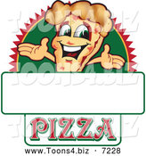 Vector Illustration of a Happy Pizza Mascot Character Sign or Logo 1 by Mascot Junction