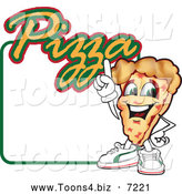 Vector Illustration of a Happy Pizza Mascot Character Sign or Logo 4 by Mascot Junction