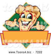 Vector Illustration of a Happy Pizza Mascot Character Sign or Logo 8 by Mascot Junction