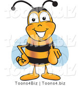 Vector Illustration of a Honey Bee Mascot Pointing at the Viewer by Mascot Junction