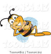 Vector Illustration of a Honey Bee Mascot Resting His Face on His Hand by Mascot Junction