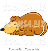 Vector Illustration of a Hound Dog Mascot Curled up and Sleeping by Mascot Junction