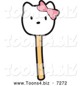 Vector Illustration of a Kitty Cake Pop Dessert by Mascot Junction