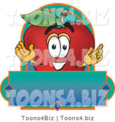 Vector Illustration of a Red Apple Mascot Label by Mascot Junction