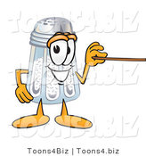 Vector Illustration of a Salt Shaker Mascot Holding a Pointer Stick by Mascot Junction