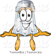 Vector Illustration of a Salt Shaker Mascot Sitting by Mascot Junction