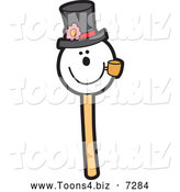 Vector Illustration of a Snowman Wearing a Hat and Smoking a Pipe Cake Pop Dessert by Mascot Junction