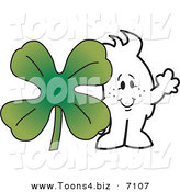 Vector Illustration of a St Patricks Day Guy with a Clover by Mascot Junction