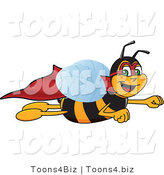 Vector Illustration of a Worker Bee Mascot Super Hero by Mascot Junction