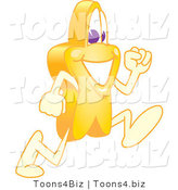 Vector Illustration of a Yellow Cartoon Star Mascot Running by Mascot Junction