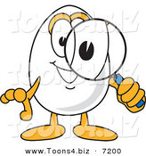 Vector Illustration of an Egg Mascot Looking Through a Magnifying Glass by Mascot Junction
