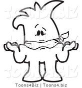 Vector Illustration of an Outlined Cartoon Character Gagged by Mascot Junction