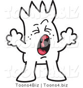 Vector Illustration of an Screaming Outlined Cartoon Character by Mascot Junction